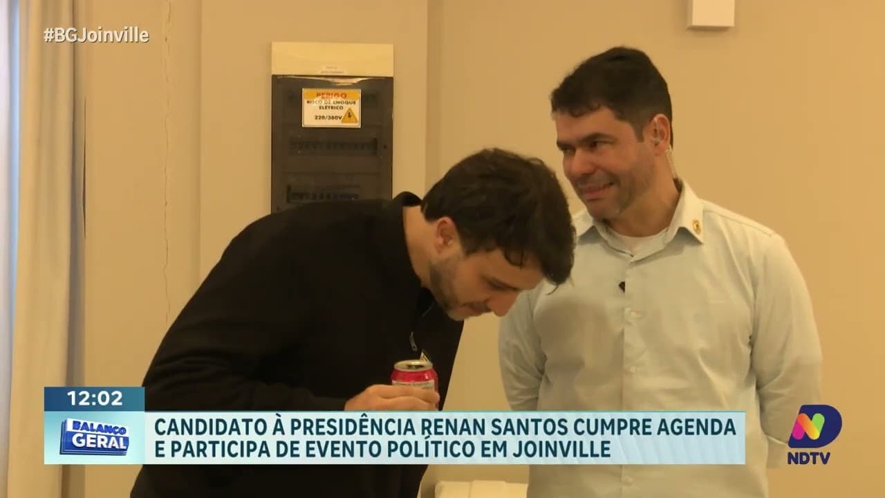 Candidato à Presidência Renan Santos cumpre agenda política em Joinville