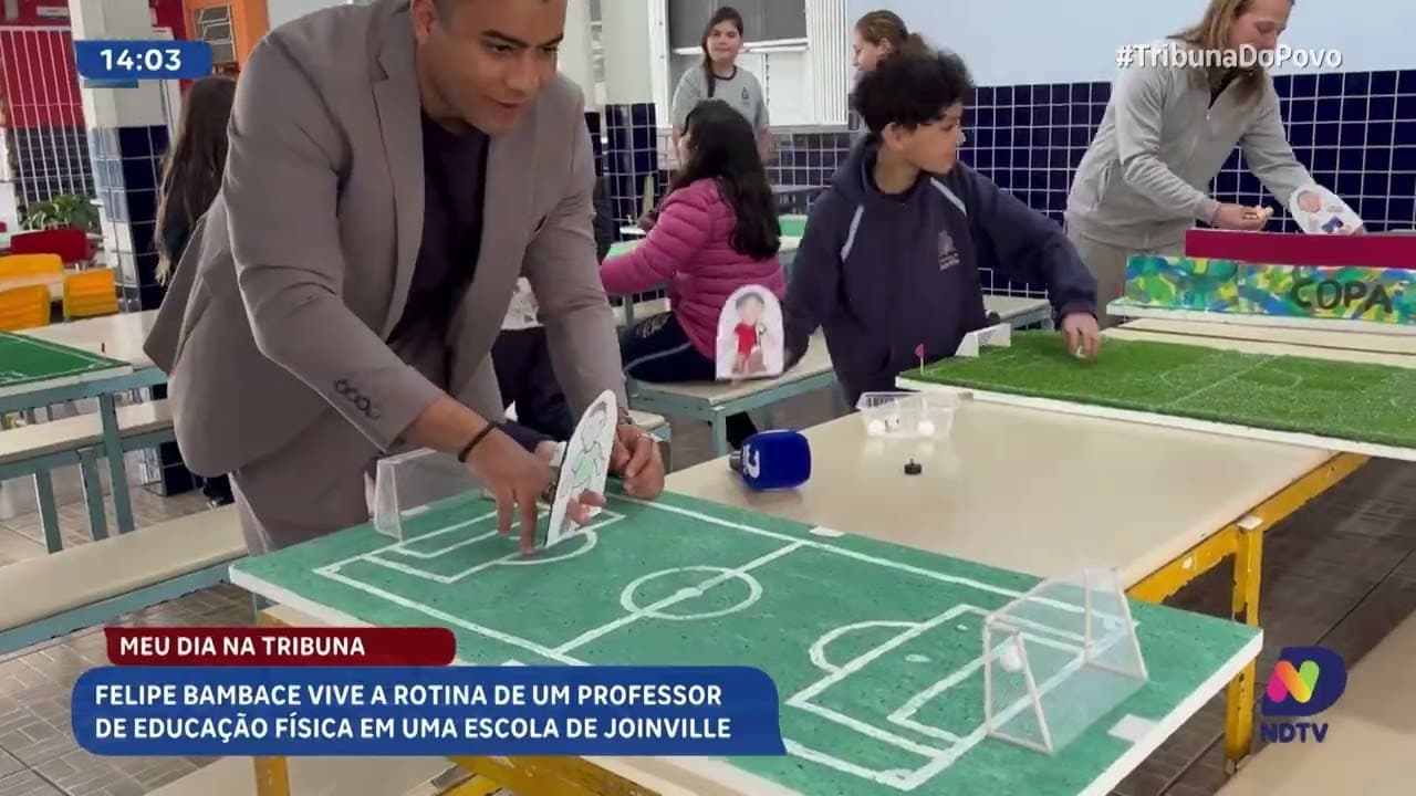 Meu Dia na Tribuna mostra a rotina de um professor de educação física em escola de Joinville