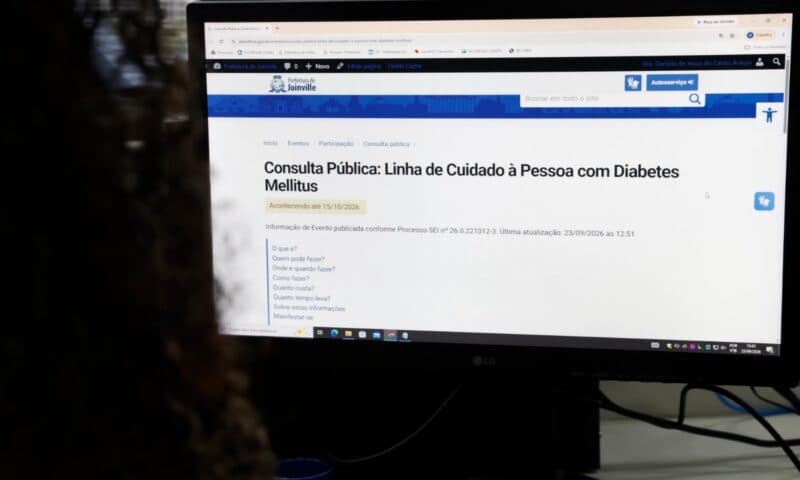 Joinville abre consulta pública para nova linha de cuidado a pacientes com diabetes