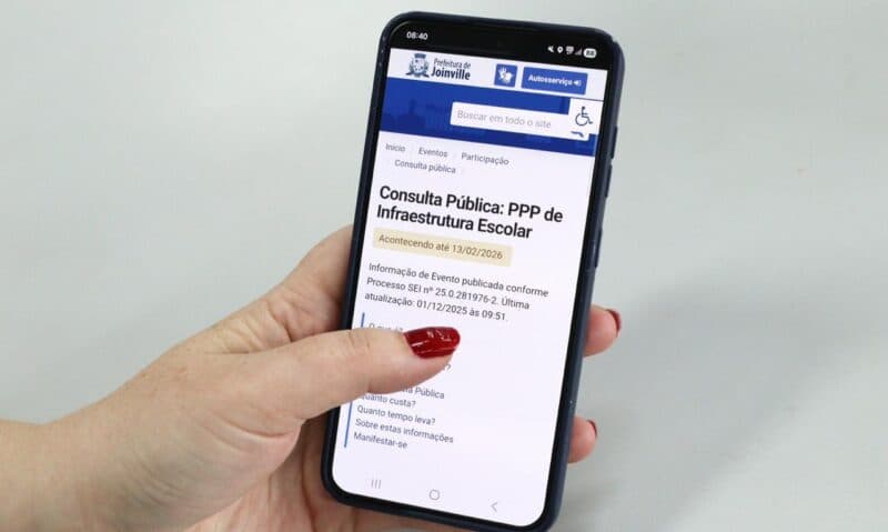 Prefeitura de Joinville abre consulta online e realiza audiência pública sobre a PPP de infraestrutura para novas unidades escolares